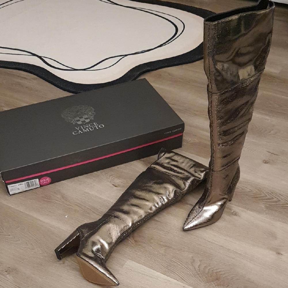 Vince Camuto Women's Metallic Over the Knee Boots